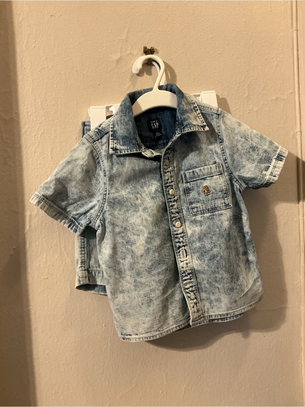 GAP Kids Light Blue Acid-Wash Denim Short-Sleeve Jacket